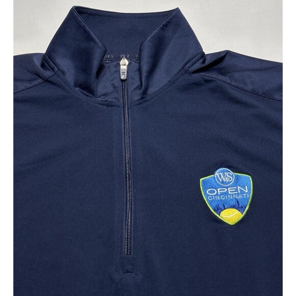 Fila Warm Up Track Tennis 1/4 Zip Jacket W&S Open Cincinnati Mens Size XL Navy - Picture 2 of 14